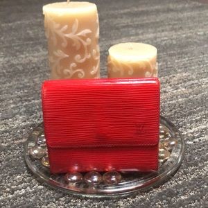 SP 0996 Authentic LV vintage red epi leather Elise trifold wallet